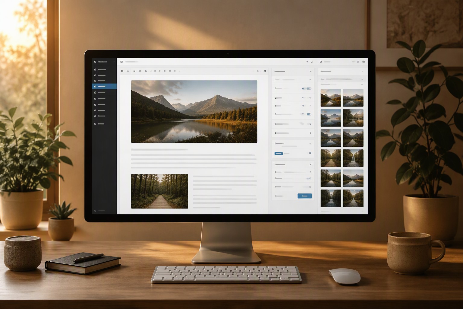 Completed WordPress article with uploaded images and publishing controls